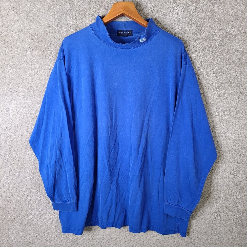 Vintage Velocity Kentucky Wildcats Shirt Mens 3X Blue Mock Neck Long Sleeve
